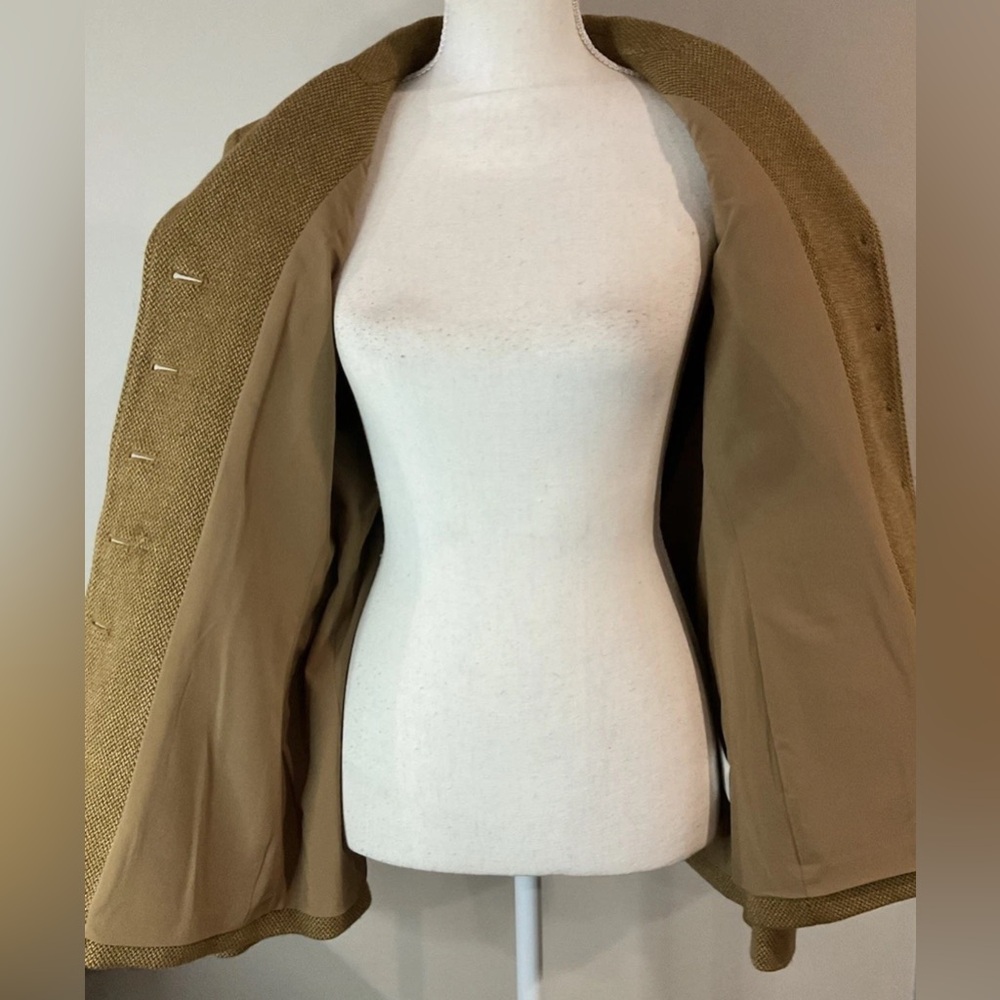 Lauren Ralph Lauren Brown Russ Yarn Dye Twill Wool Jacket/Blazer Women Sz 12 NWT - Picture 11 of 13